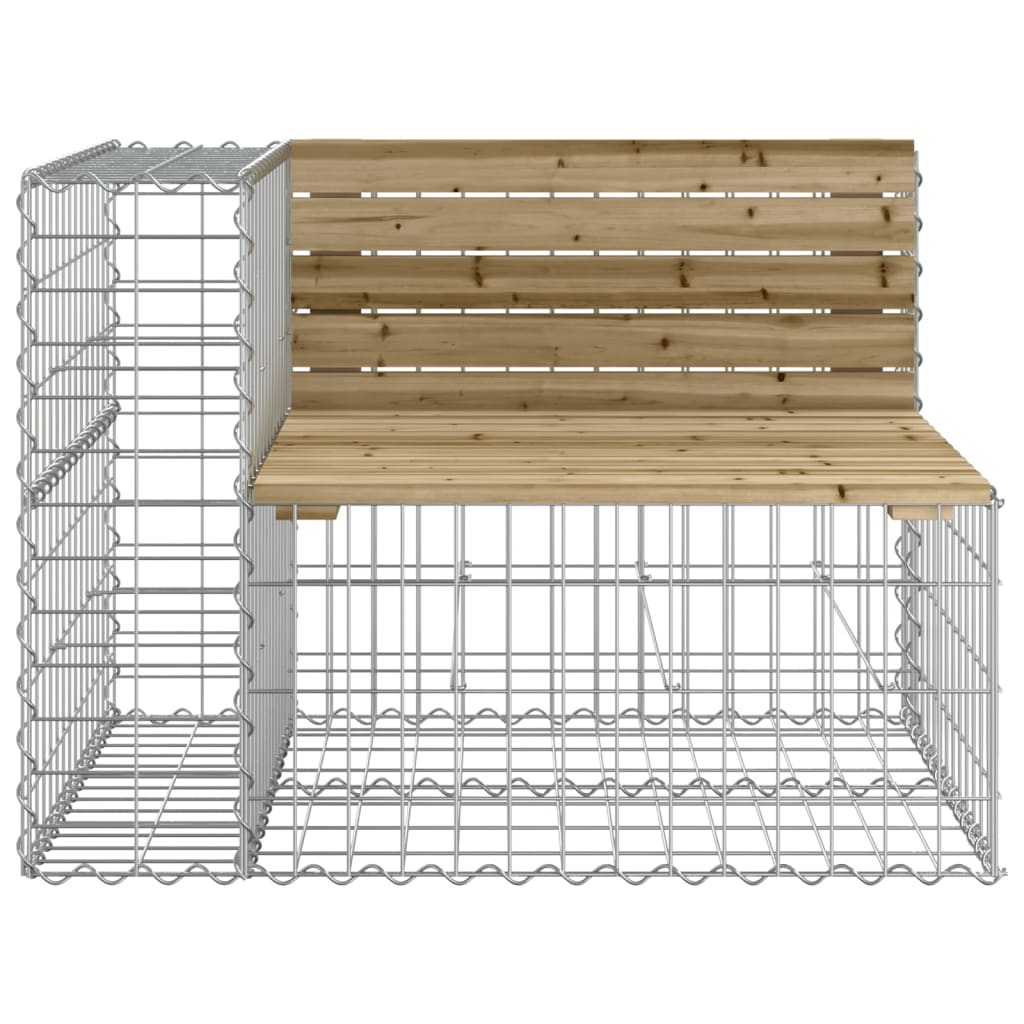 Banco de jardim c/ design gabião 287x71x65,5cm pinho impregnado