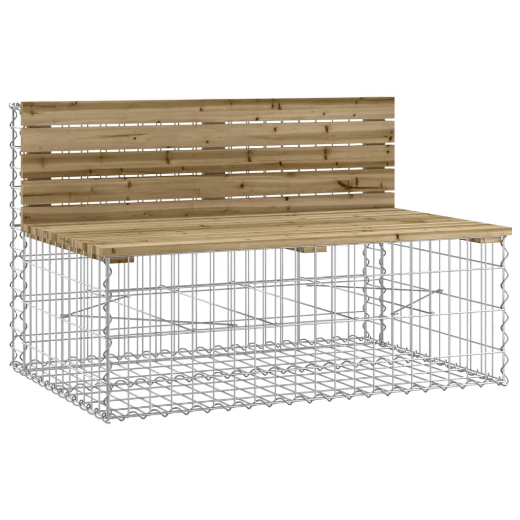 Banco de jardim c/ design gabião 287x71x65,5cm pinho impregnado