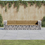 Banco de jardim c/ design gabião 287x71x65,5cm pinho impregnado