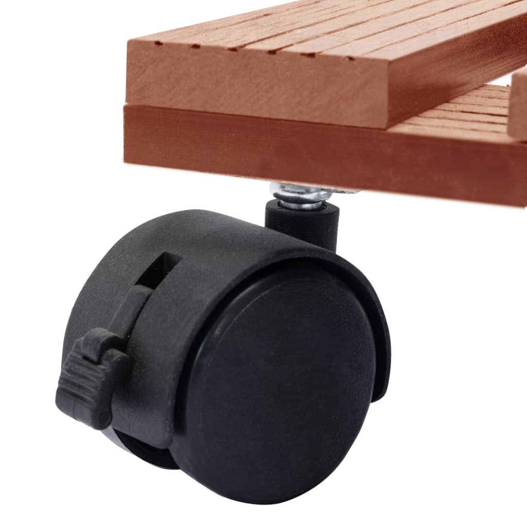 Carrinhos para vasos 4 pcs 30x30x7,5 cm WPC cinzento