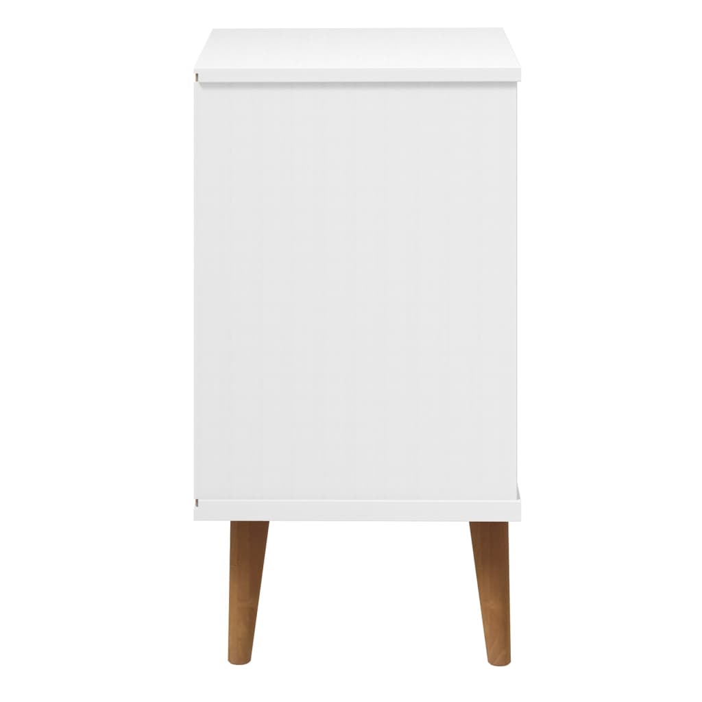 Mesa de cabeceira MOLDE 40x35x65 cm pinho maciço branco