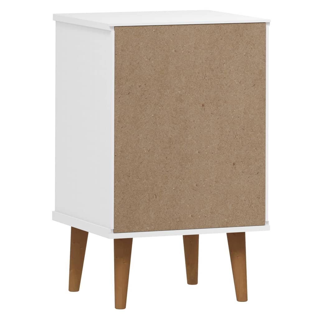 Mesa de cabeceira MOLDE 40x35x65 cm pinho maciço branco