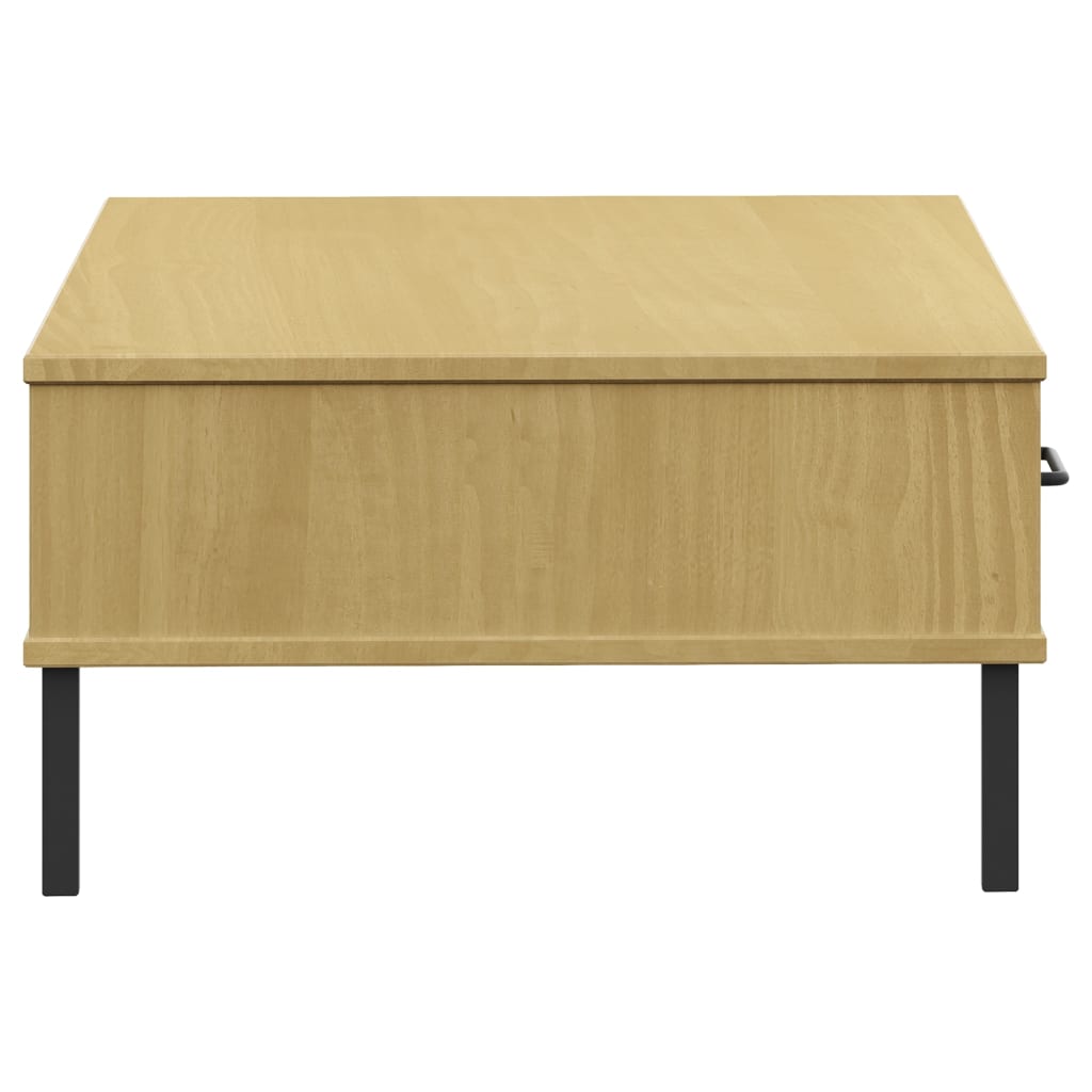 Mesa de centro c/ pernas de metal pinho maciço OSLO castanho