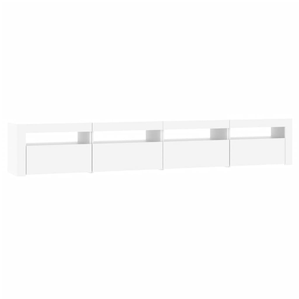 Móvel de TV com luzes LED 240x35x40 cm branco