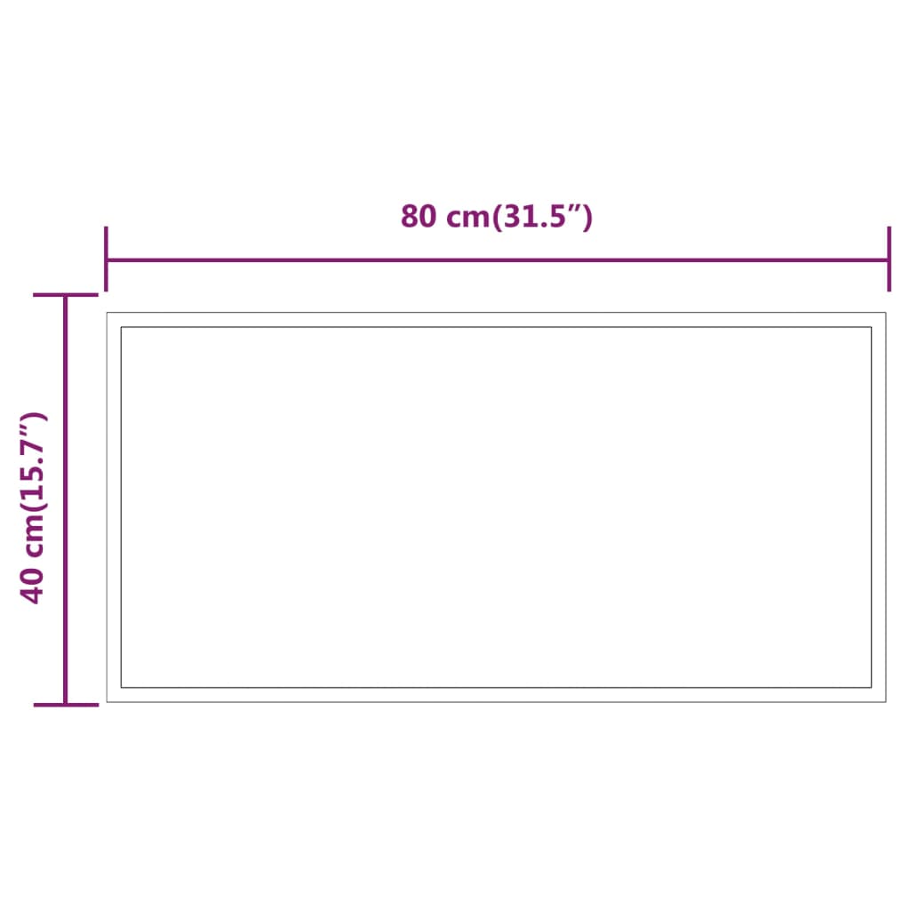 Espelho de casa de banho com luzes LED 40x80 cm