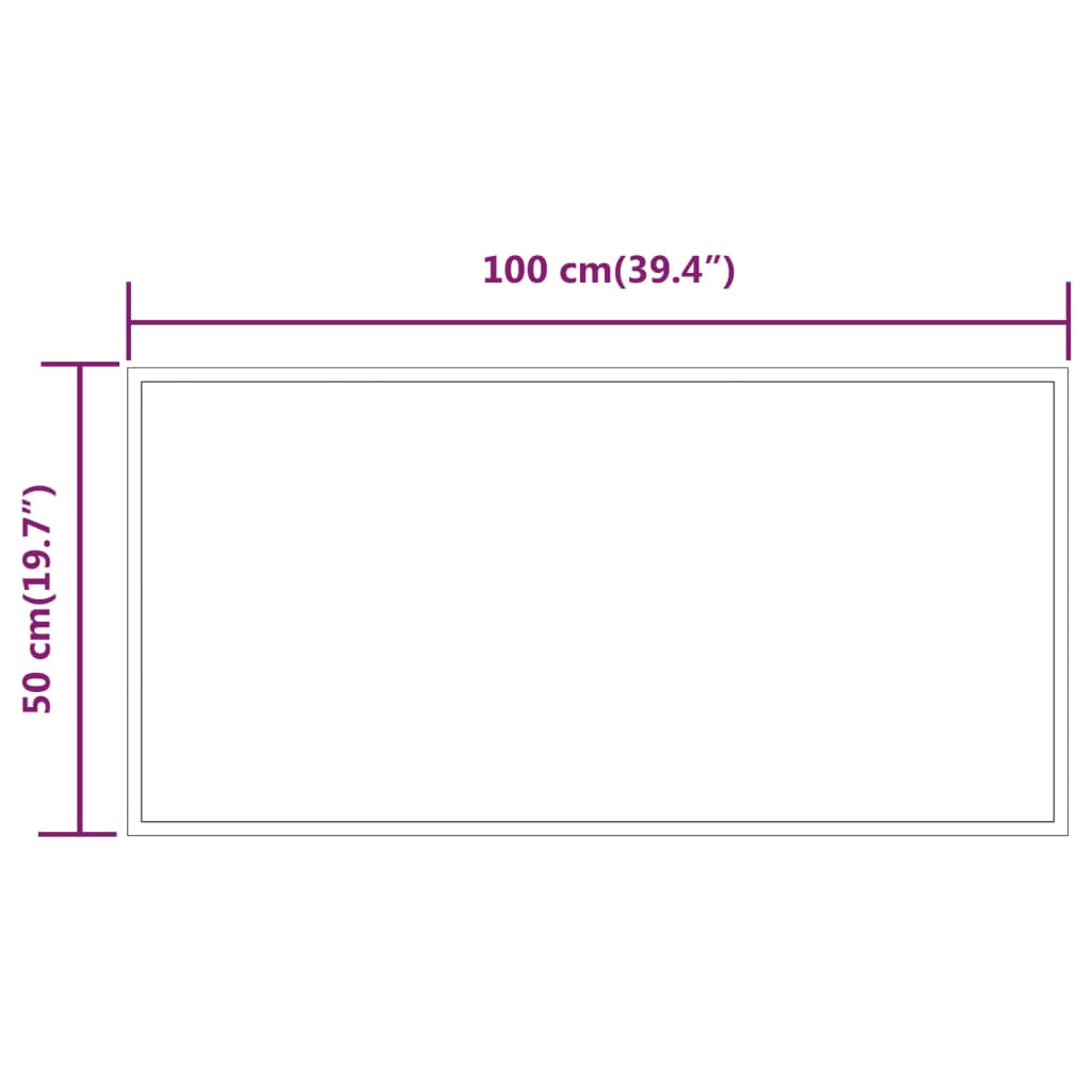 Espelho de casa de banho com luzes LED 50x100 cm
