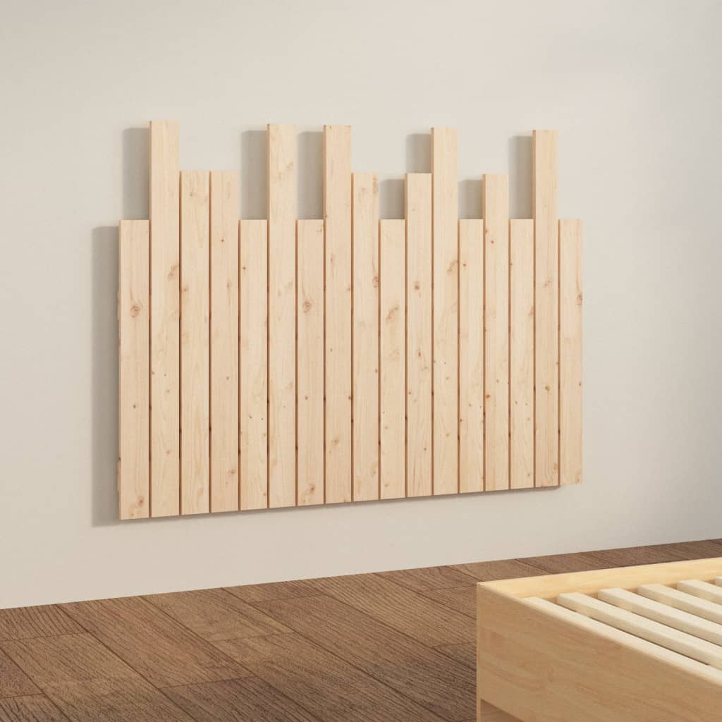 Cabeceira de parede 140x3x80 cm madeira de pinho maciça branco