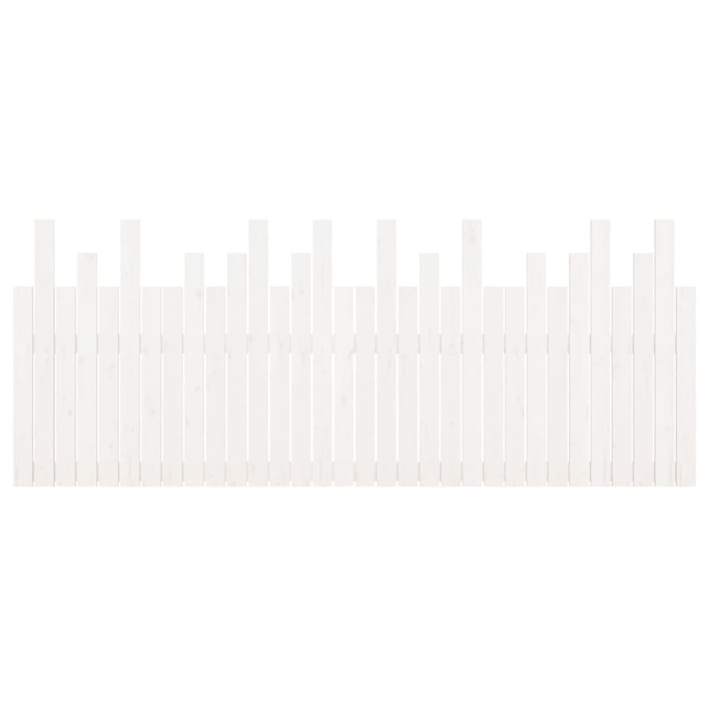 Cabeceira de parede 140x3x80 cm madeira de pinho maciça branco