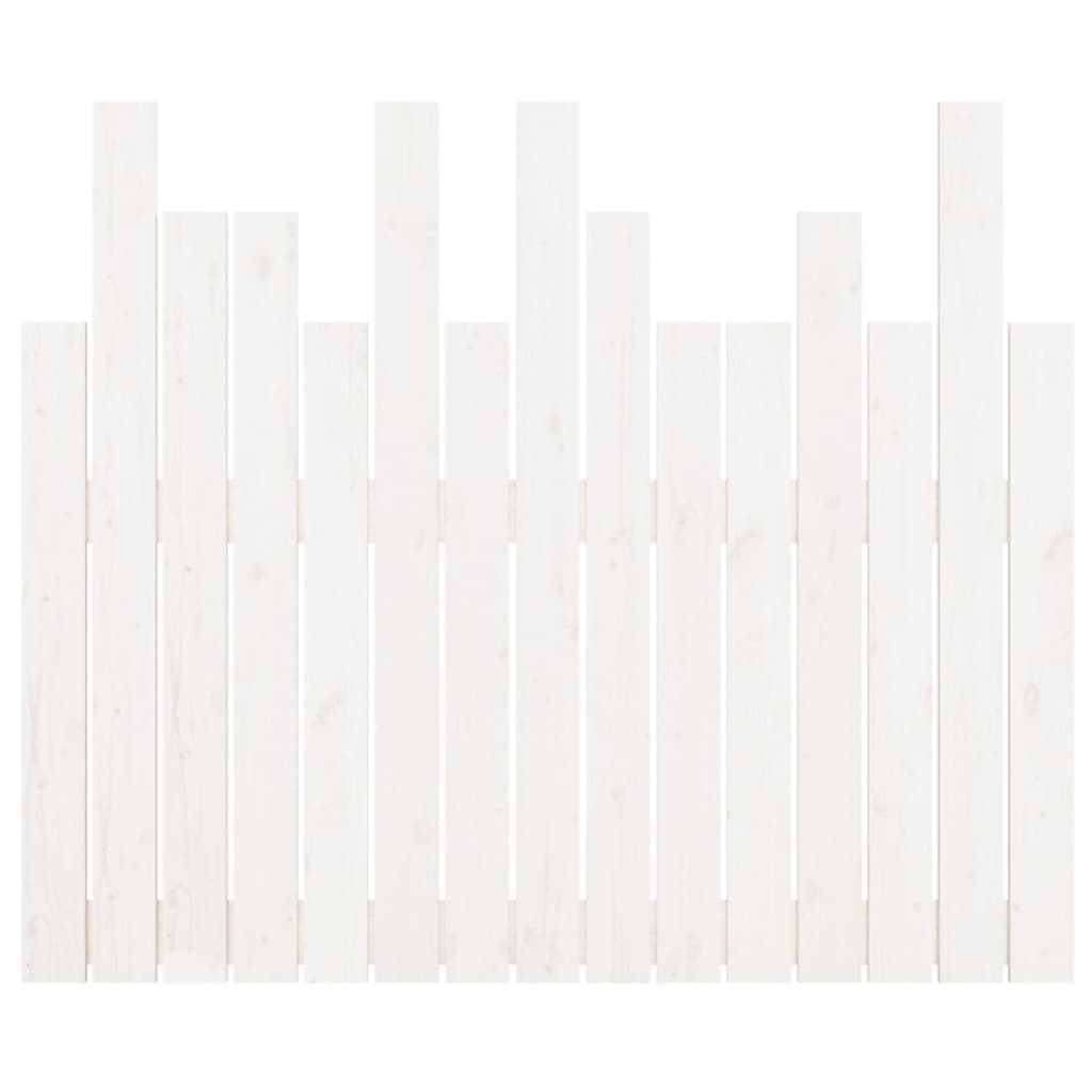 Cabeceira de parede 140x3x80 cm madeira de pinho maciça branco