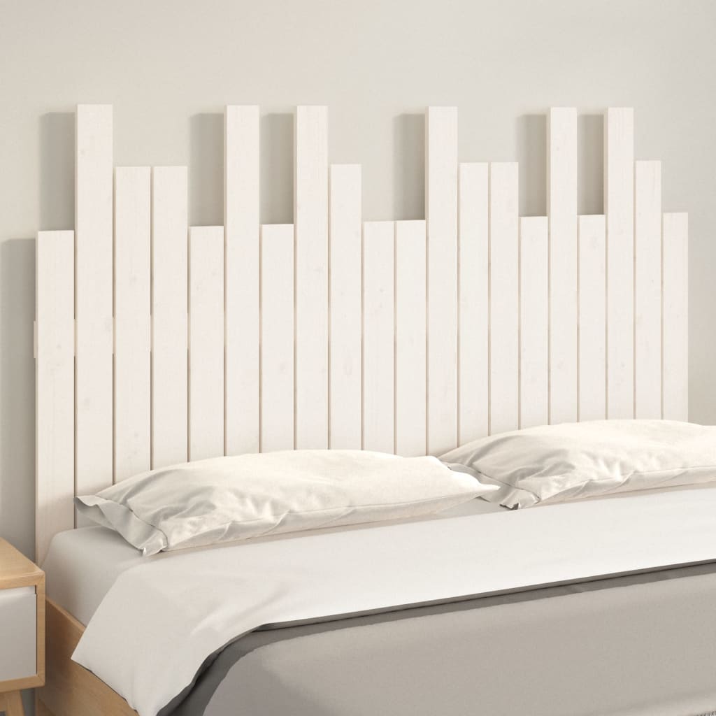 Cabeceira de parede 140x3x80 cm madeira de pinho maciça branco