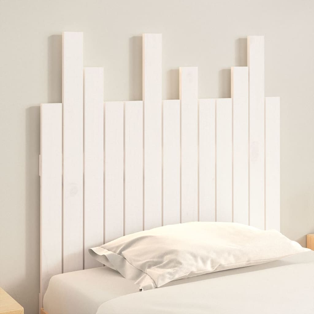 Cabeceira de parede 140x3x80 cm madeira de pinho maciça branco