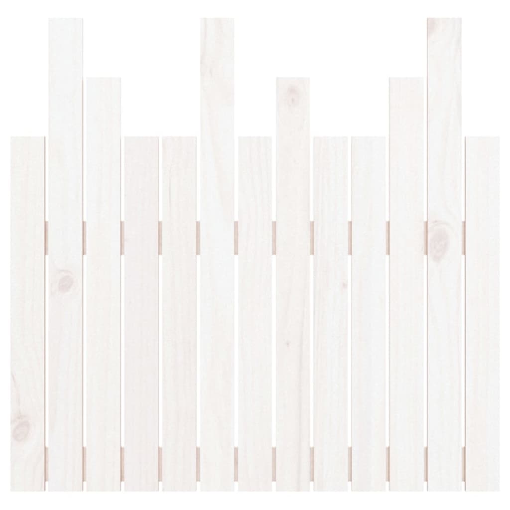 Cabeceira de parede 140x3x80 cm madeira de pinho maciça branco