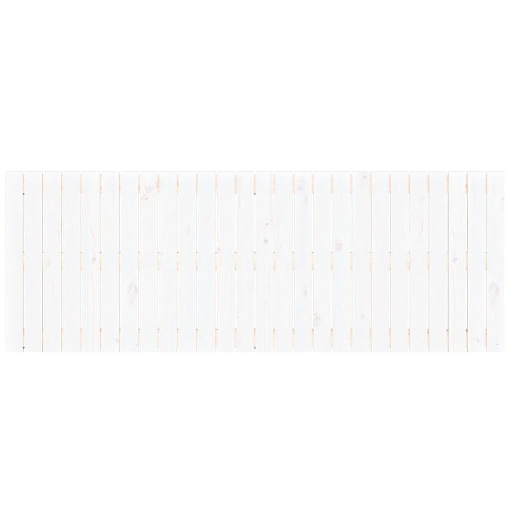 Cabeceira de parede 140x3x60 cm madeira de pinho maciça branco