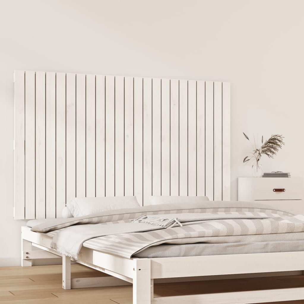 Cabeceira de parede 140x3x60 cm madeira de pinho maciça branco