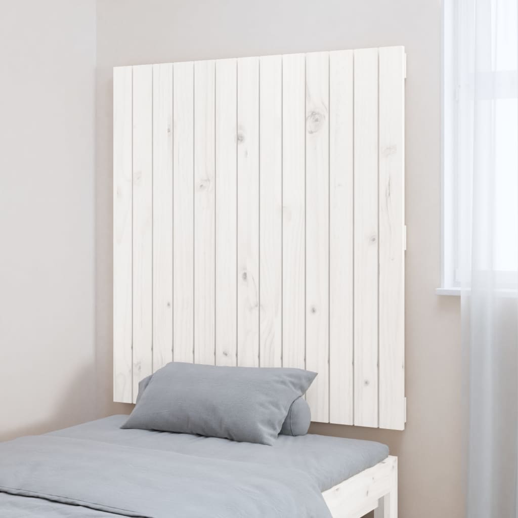 Cabeceira de parede 140x3x60 cm madeira de pinho maciça branco