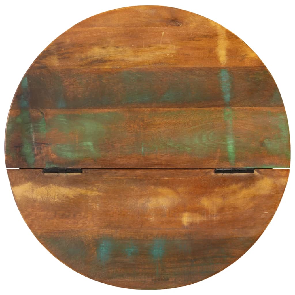 Mesa de centro 50x27 cm madeira recuperada maciça branco