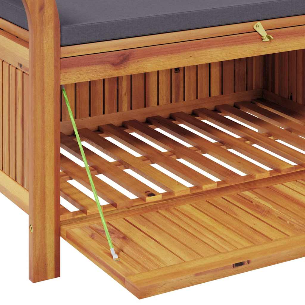Banco de arrumação p/ jardim c/ almofadão 91 cm acácia maciça