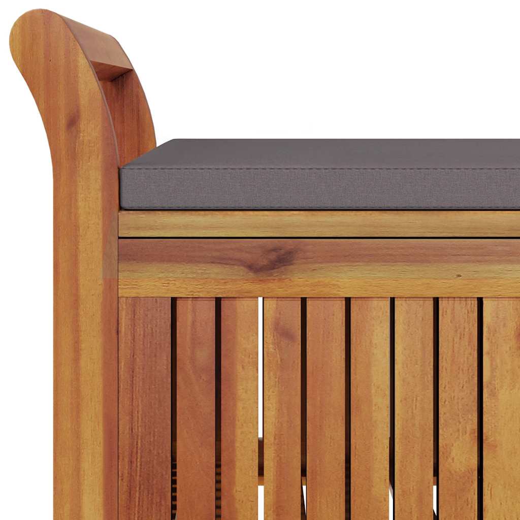 Banco de arrumação p/ jardim c/ almofadão 91 cm acácia maciça