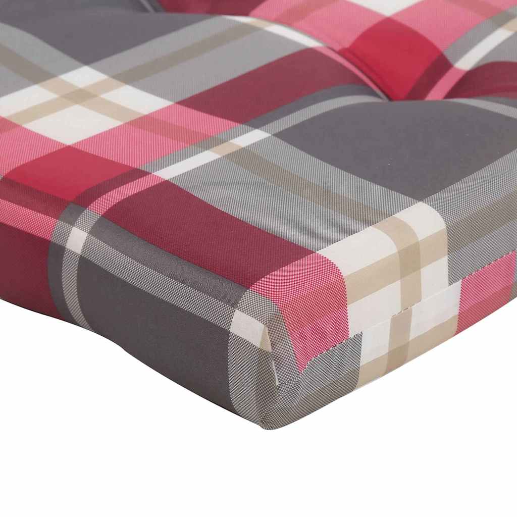 Almofada de Cadeira 2 pcs Padrão xadrez vermelho