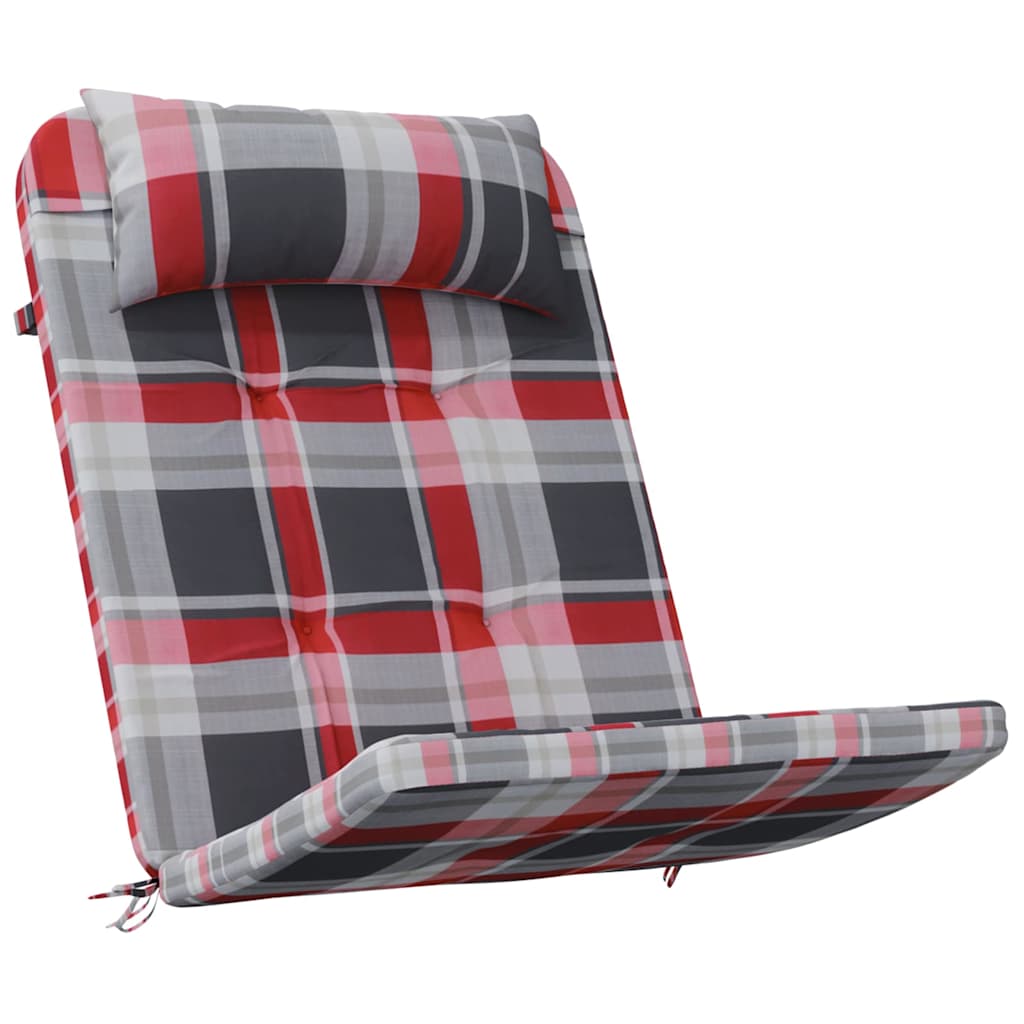 Almofada de Cadeira 2 pcs Padrão xadrez vermelho
