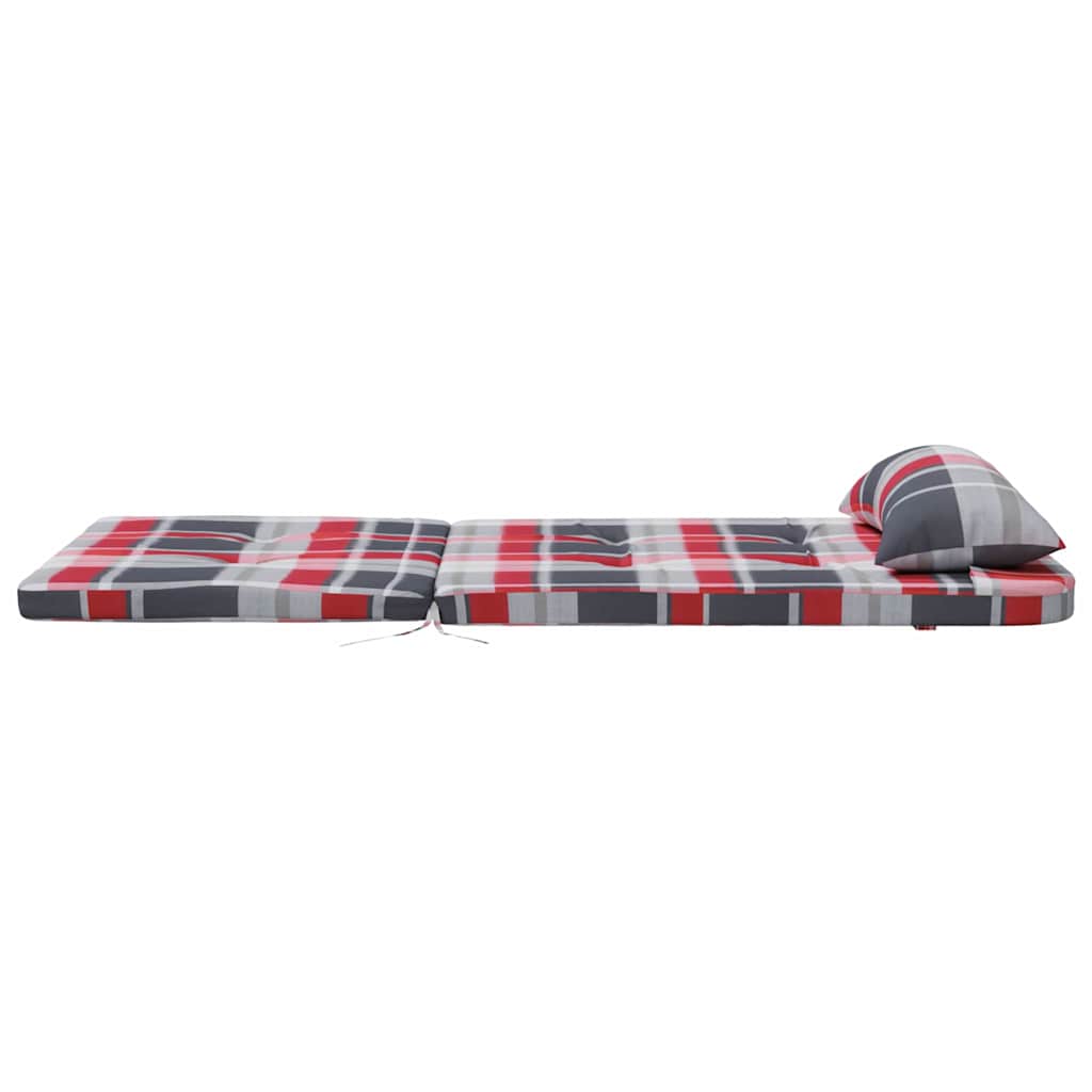 Almofada de Cadeira 2 pcs Padrão xadrez vermelho