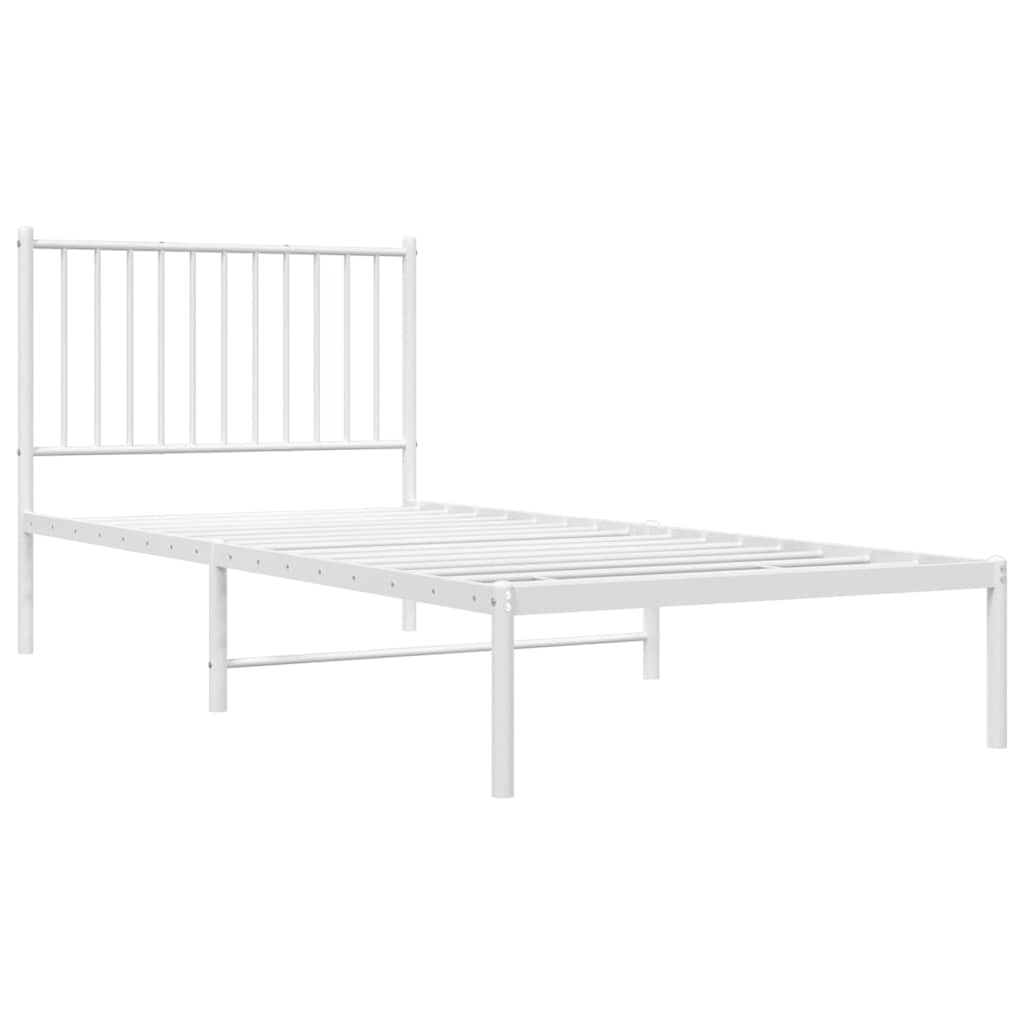 Estrutura de cama com cabeceira 90x200 cm metal branco