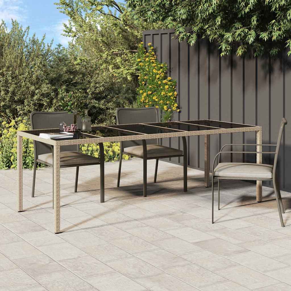 Mesa de Jantar para Jardim Bege 250 x 100 x 75 cm