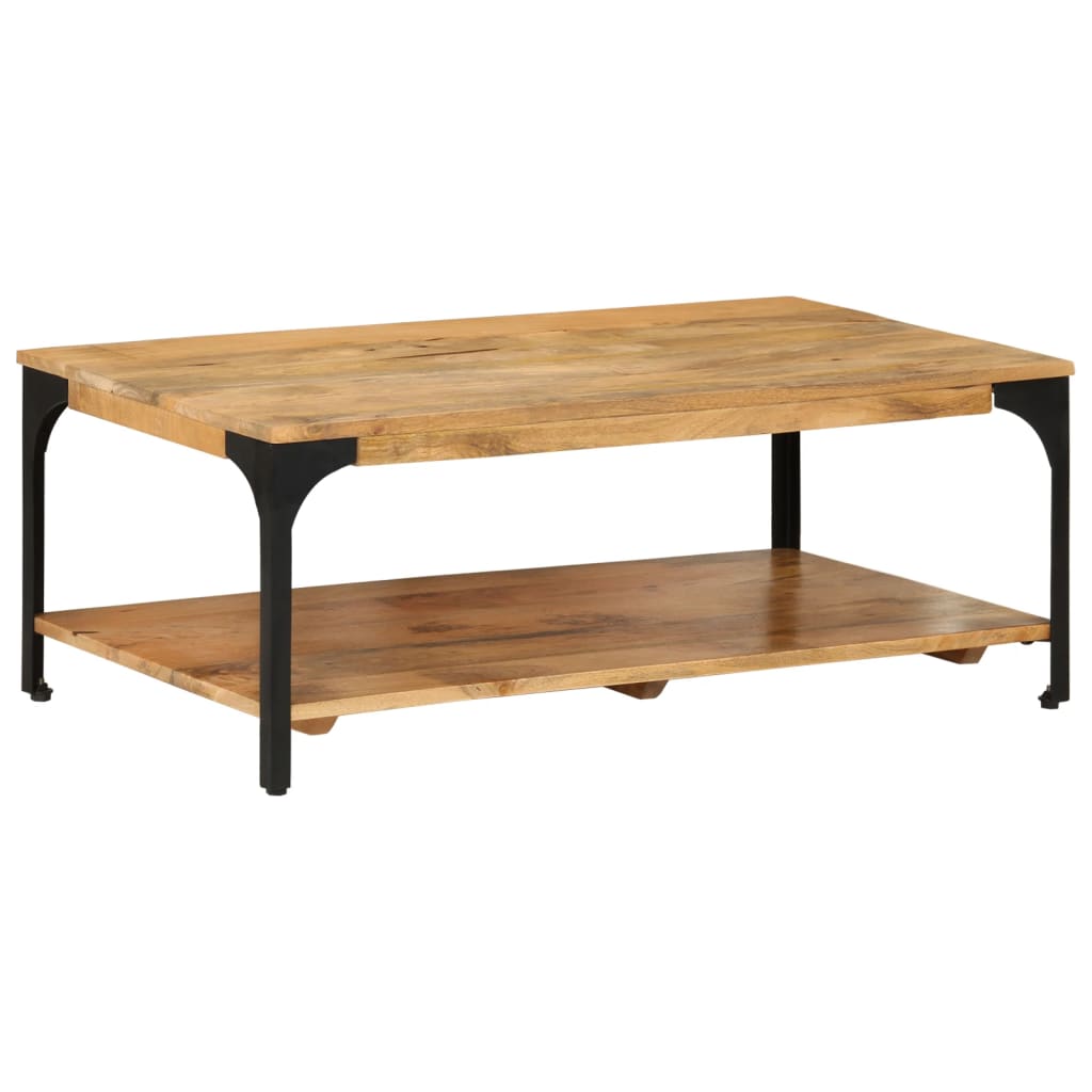 Mesa de centro 2 prateleiras 100x55x38cm mangueira maciça e aço