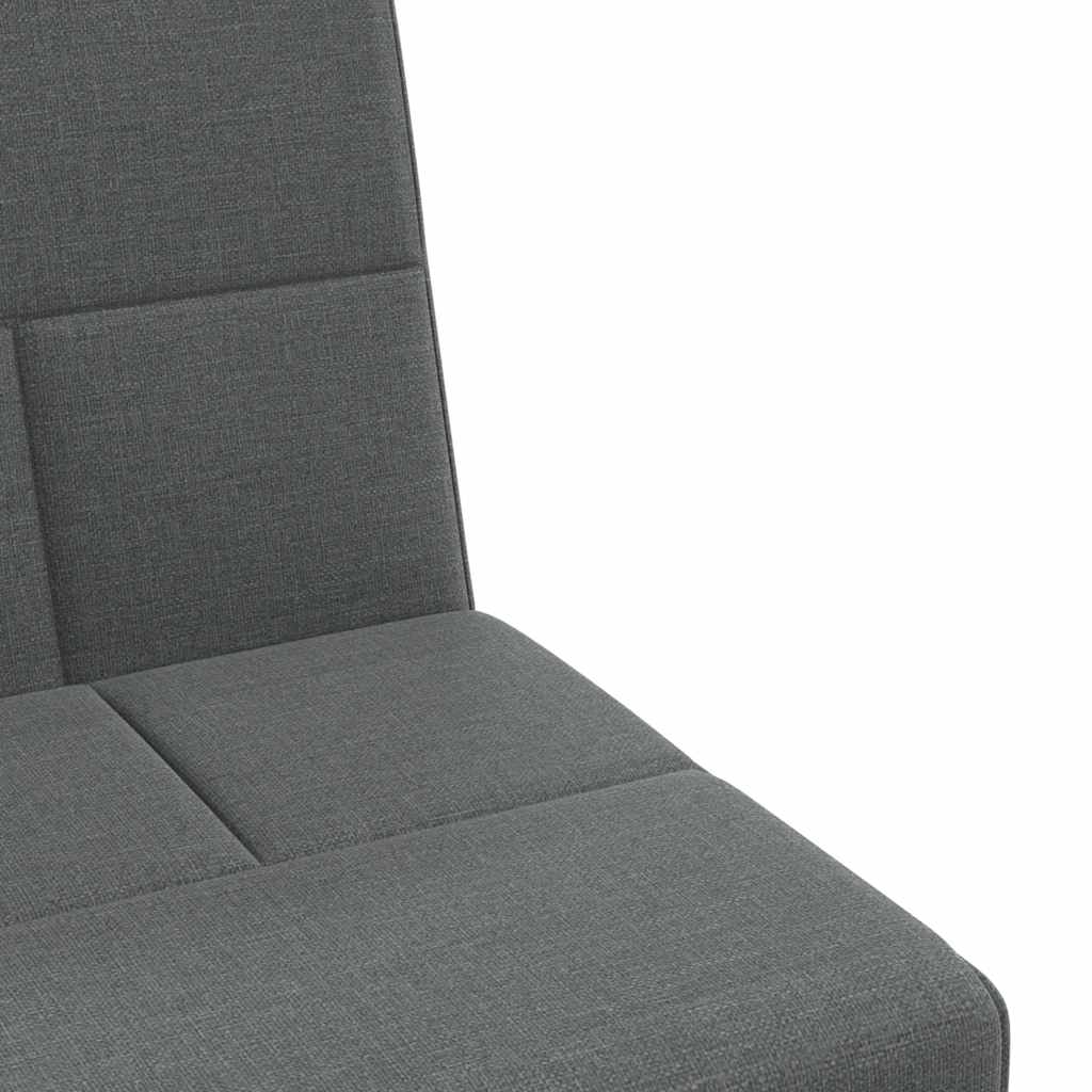 Sofá-cama com suportes para copos tecido cinzento-escuro