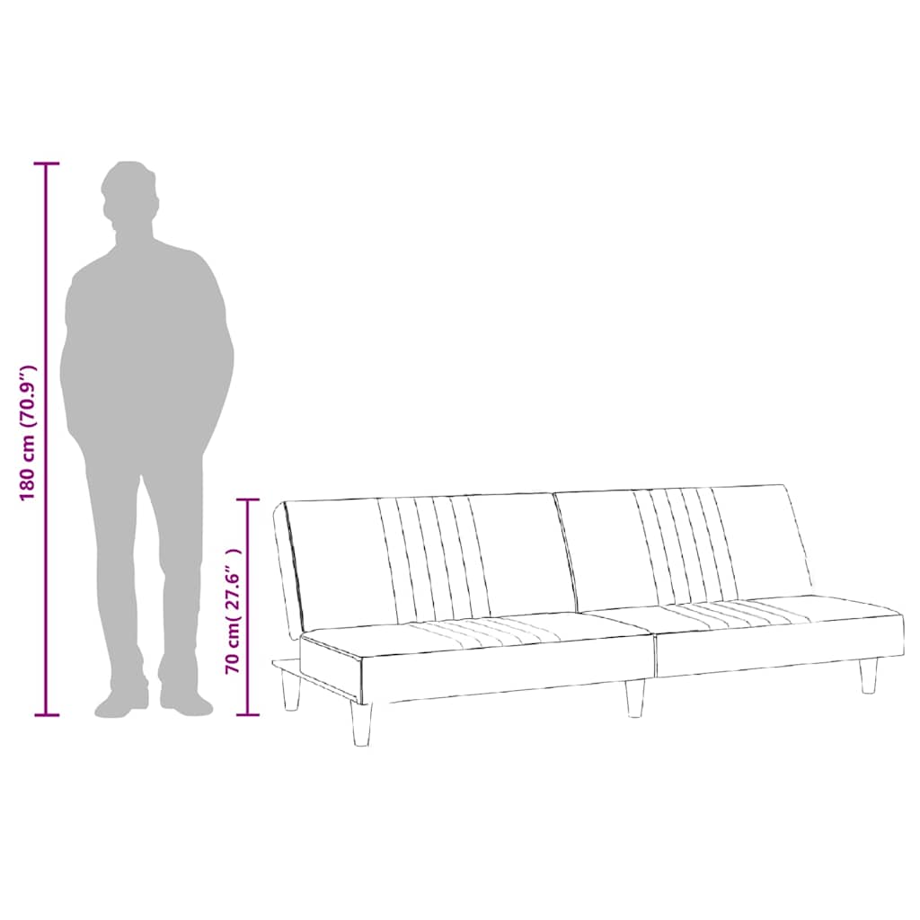 Sofá-cama tecido cinzento-acastanhado