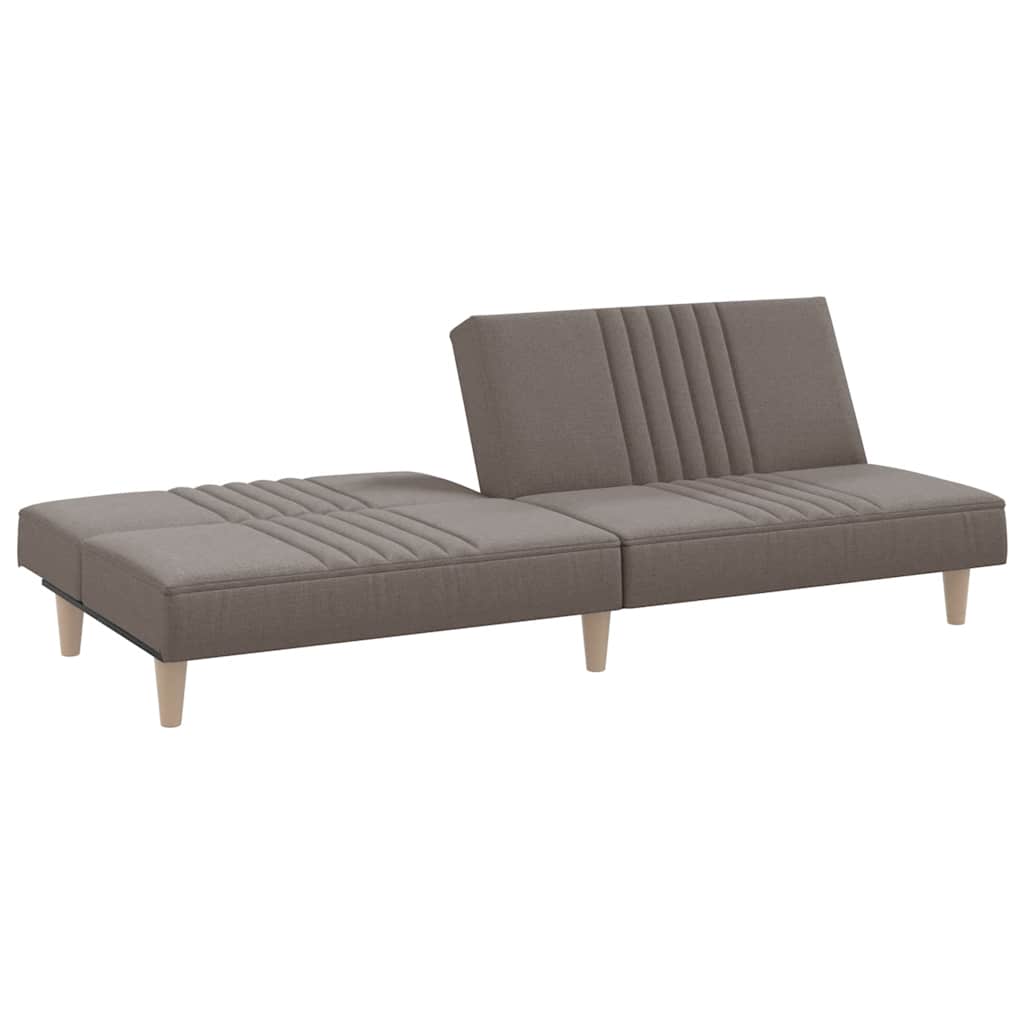 Sofá-cama tecido cinzento-acastanhado