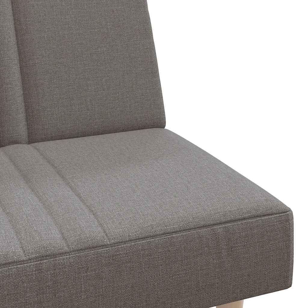 Sofá-cama tecido cinzento-acastanhado