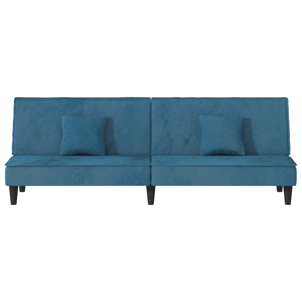 Sofá-cama veludo azul