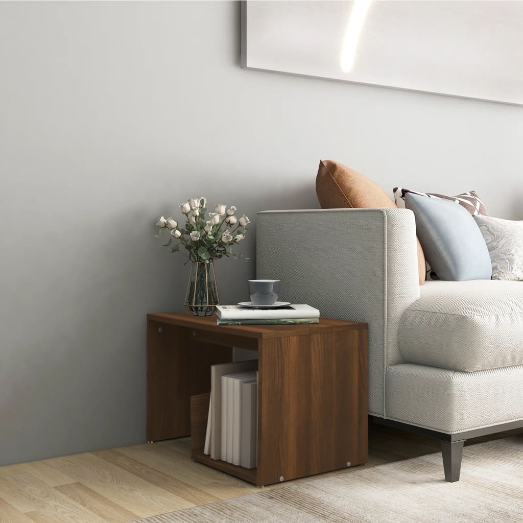 Mesa de apoio 59x36x38 cm derivados de madeira cinzento sonoma