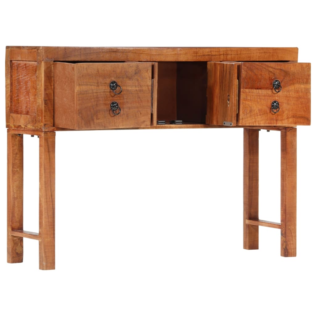 Mesa consola 120x32x80 cm madeira de mangueira áspera maciça