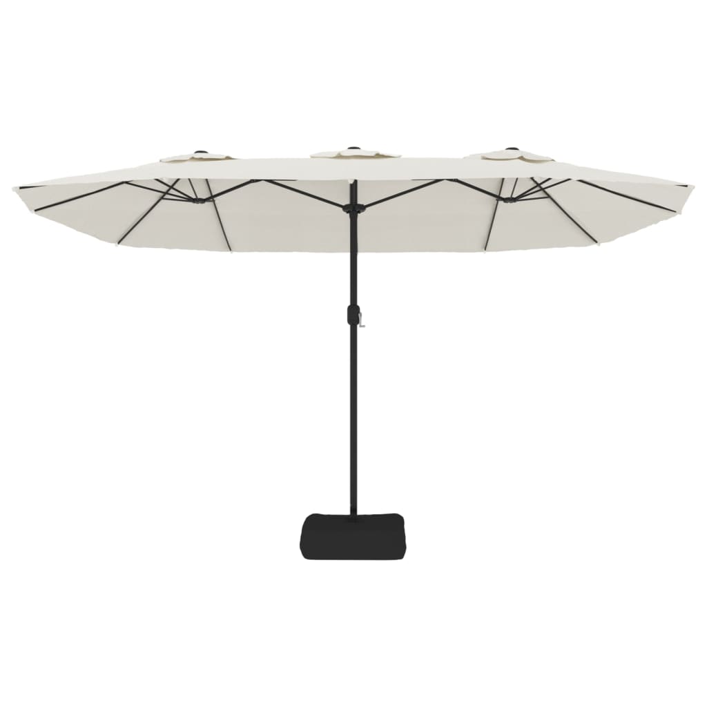Guarda-sol com cabeça dupla 449x265 cm branco areia