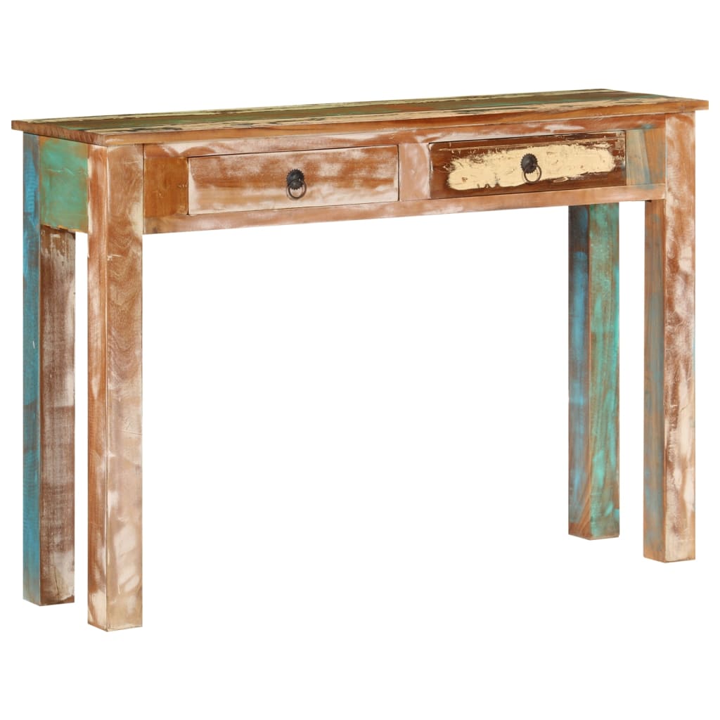 Mesa consola 110x30x75 cm madeira recuperada maciça