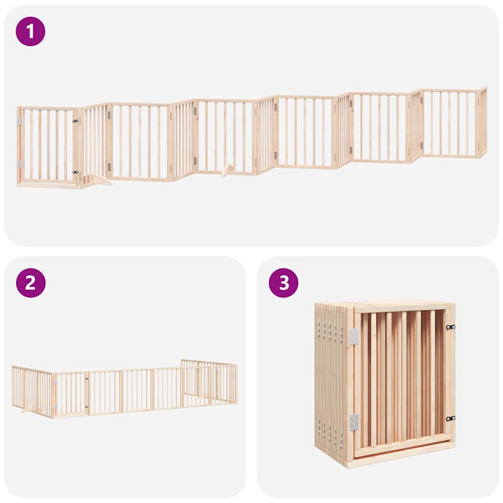 Portão para cães com porta dobrável 12 painéis 600 cm álamo