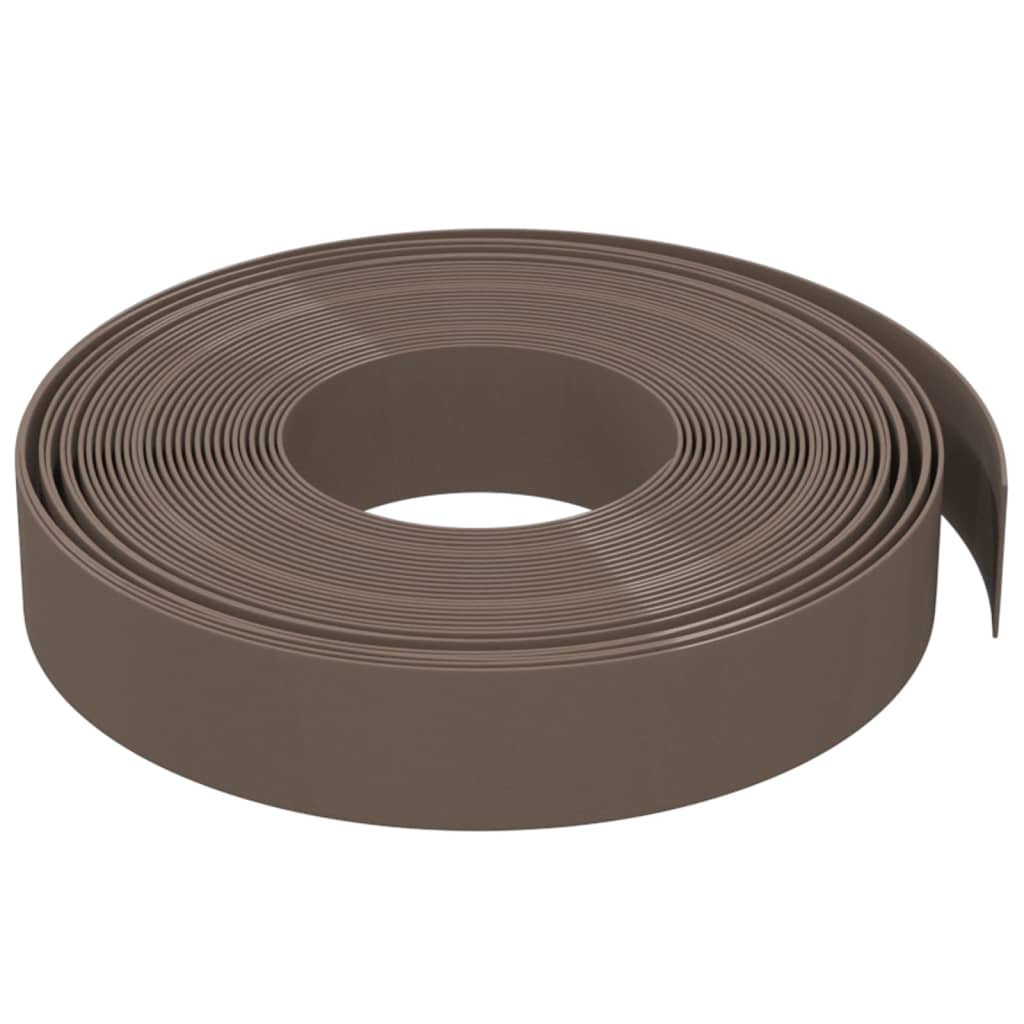 Bordas de jardim 3 pcs 10 m 10 cm polietileno castanho