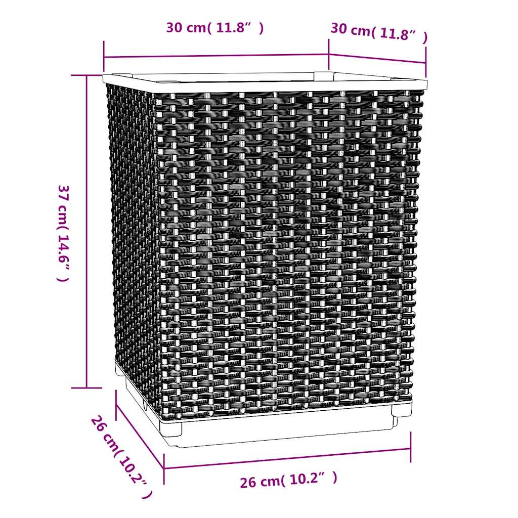 Vasos/floreiras 2 pcs 30x30x37 cm polipropileno cinzento azul