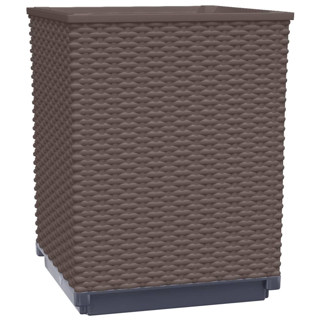 Vasos/floreiras 4 pcs 30x30x37 cm polipropileno castanho