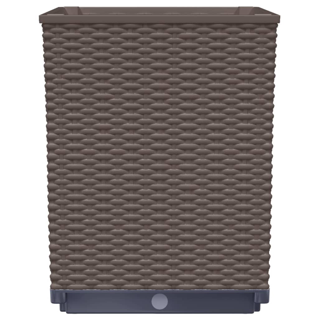 Vasos/floreiras 4 pcs 30x30x37 cm polipropileno castanho