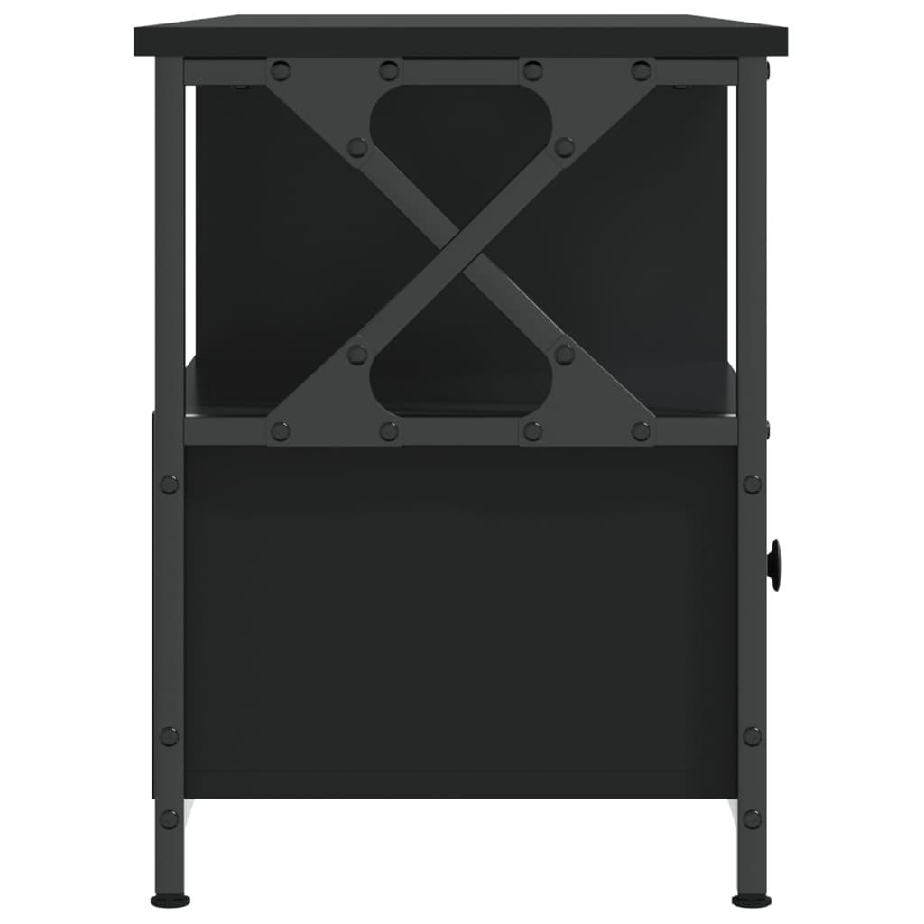 Móvel de TV 102x33x45 cm derivados de madeira e ferro preto