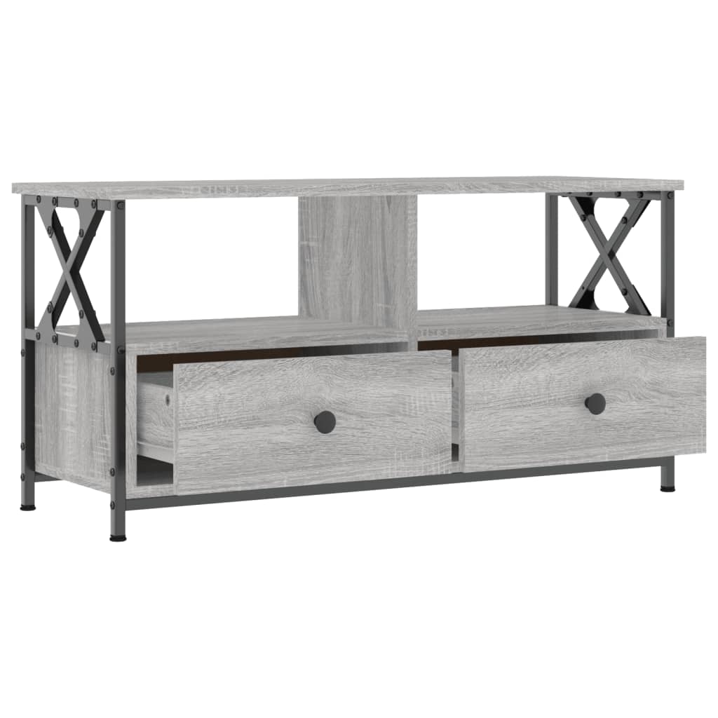 Móvel de TV 90x33x45 cm derivados de madeira/ferro cinza sonoma