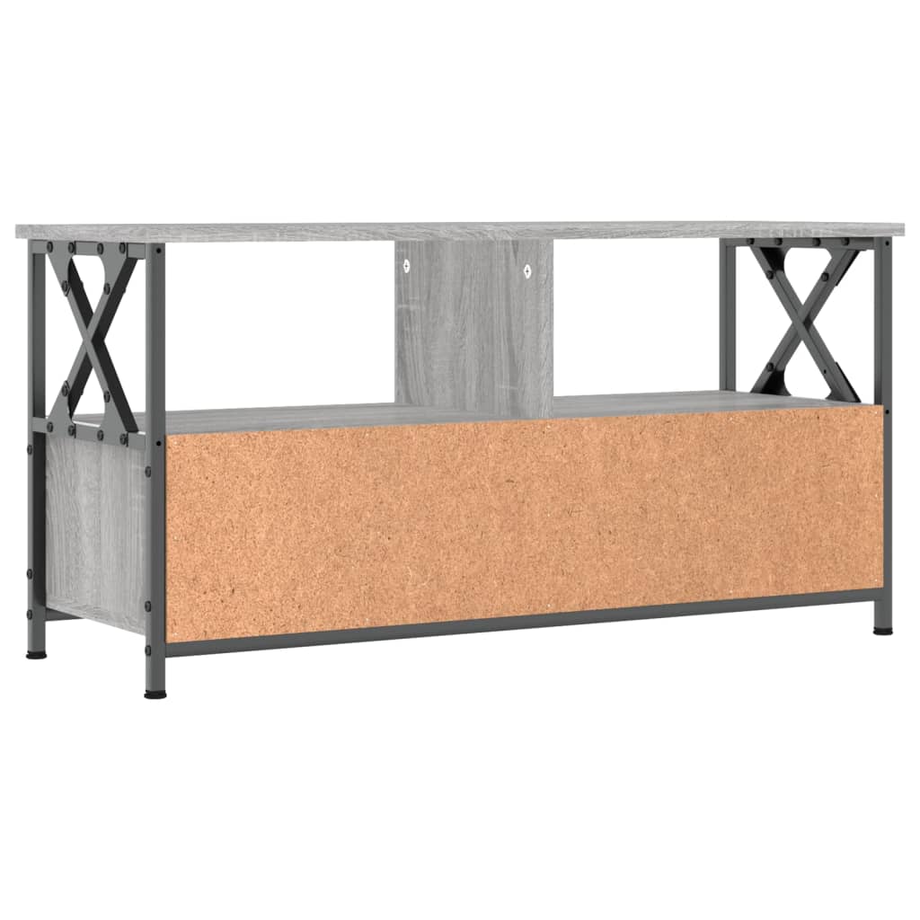 Móvel de TV 90x33x45 cm derivados de madeira/ferro cinza sonoma