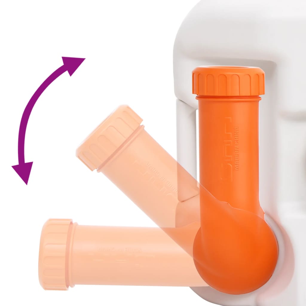 Sanita integrada p/ campismo 24+17 L PEAD e aço branco