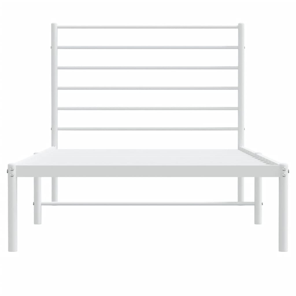 Estrutura de cama com cabeceira 80x200 cm metal branco