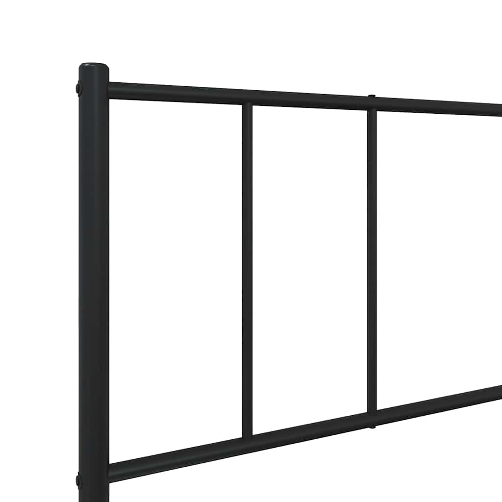 Estrutura de cama com cabeceira 80x200 cm metal preto