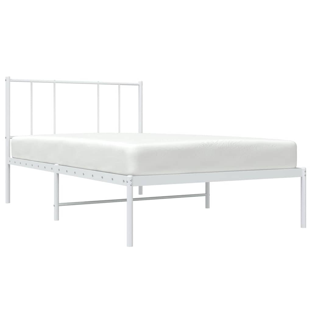 Estrutura de cama sem colchão com cabeceira 75x190 cm branco