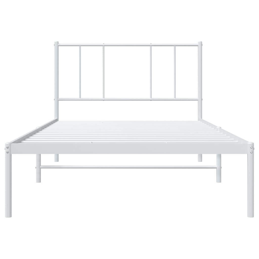 Estrutura de cama com cabeceira 80x200 cm metal branco